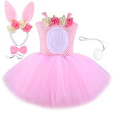 Easter Bunny Pink Kid Baby Girl Unicorn Tutu Mesh Dresses