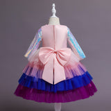 Kid Baby Girl Long-sleeved Gauze Puffy Princess Dress