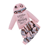 Kid Baby Girl Wear Pink Camouflage Long Sleeves 2 Pcs Sets