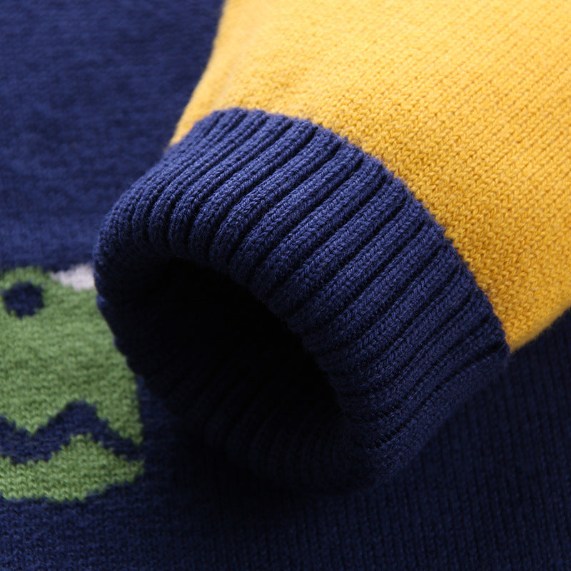 Kid Baby Boy Top Combed Cotton Dinosaur Sweater