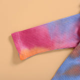 Baby Girl Briefs Suit Summer Long Sleeve Tie-dye Climbing Suit 2 Pcs Sets