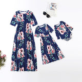 Family Matching Parent-child Printed Long Dresses