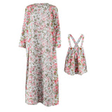 Family Matching Mother Daughter Floral Holiday Beach Leisure Dress Cape