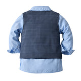Kid Baby Boy Suit Long Sleeve Gentleman Birthday Party 4 Pcs Sets