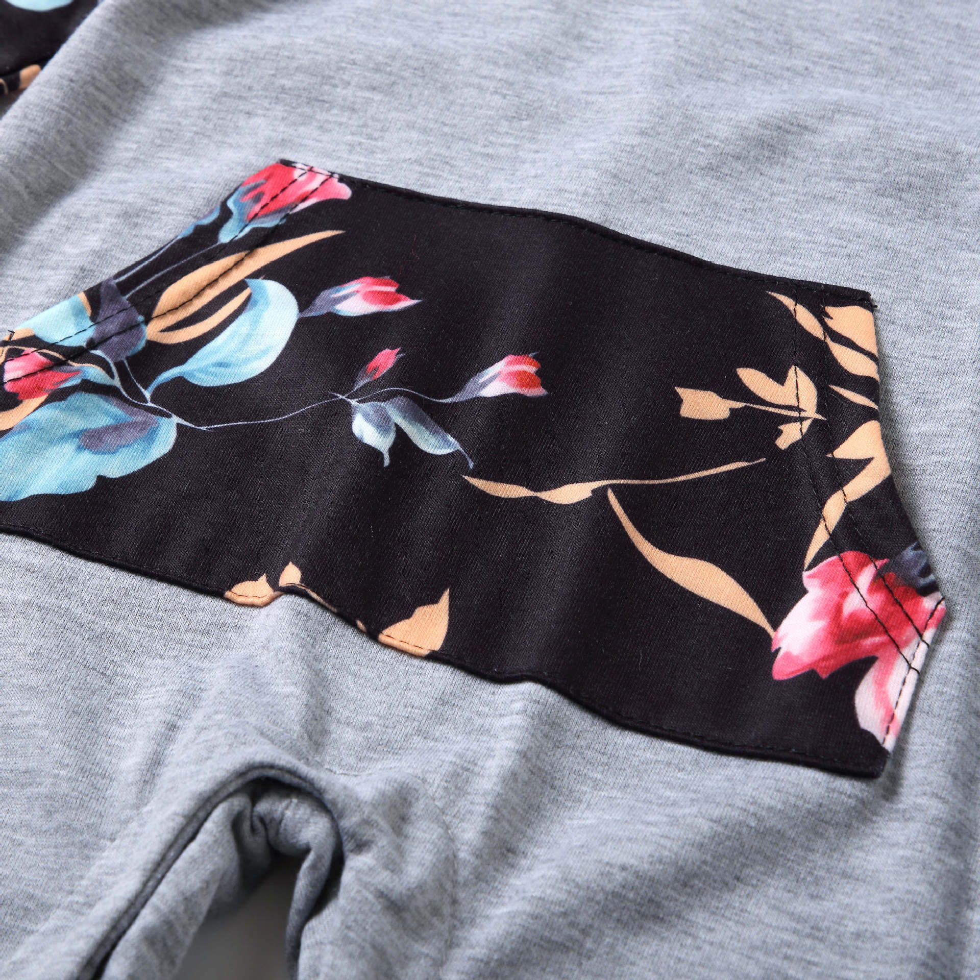 Family Matching Mother-daughter Floral-printed Black Dress