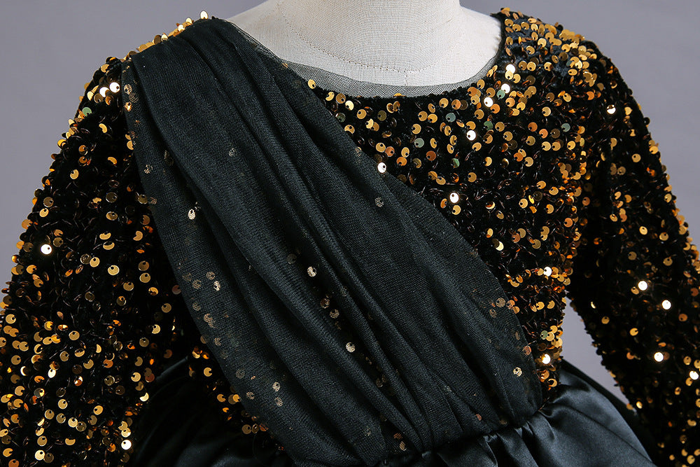 Kid Girl Net Yarn Bow Pommel Performance Princess Dresses