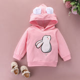 Kid Baby Girl Hoodie Bunny Print Cute Long Sleeve Easter Bunny Coats