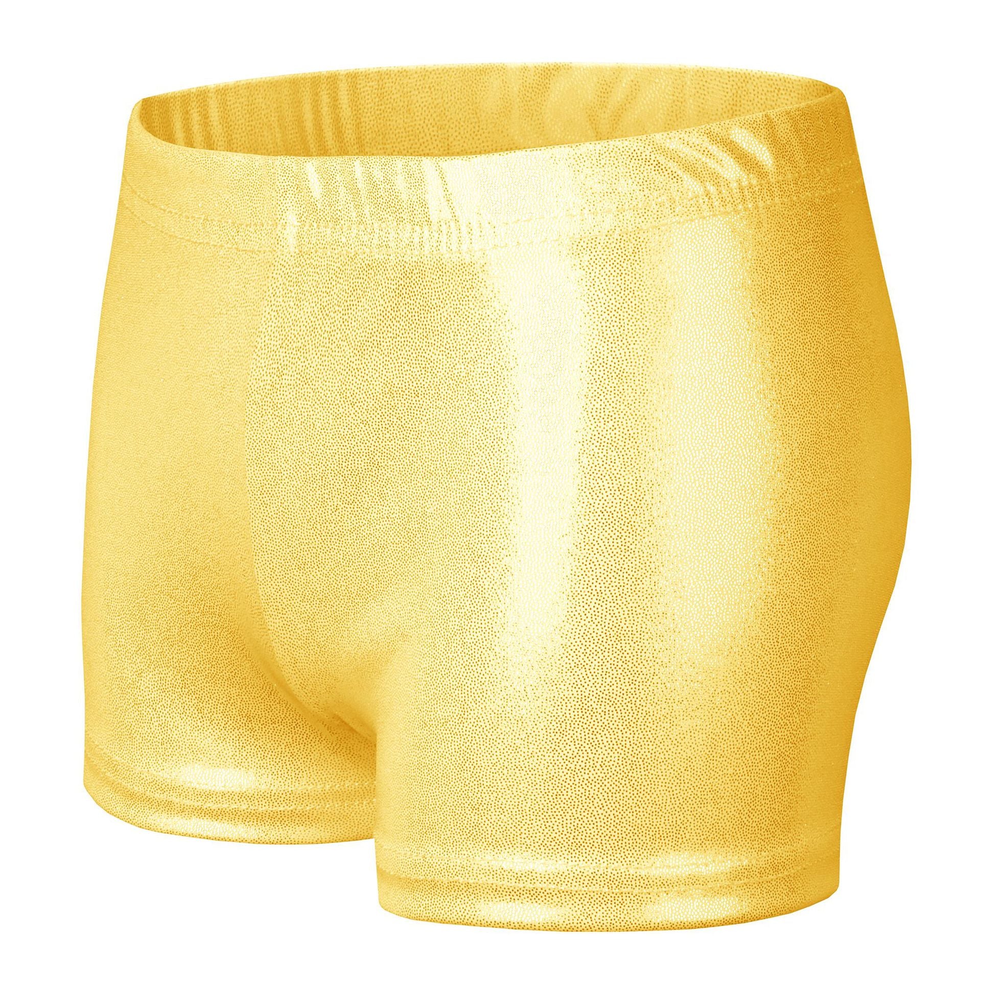 Kid Girl Dance Bright Gold Bronzed High Elastic Shorts Training Pants