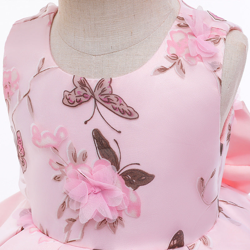 Kid Baby Girl Butterfly Wedding Printed Princess Flower Casual Dresses