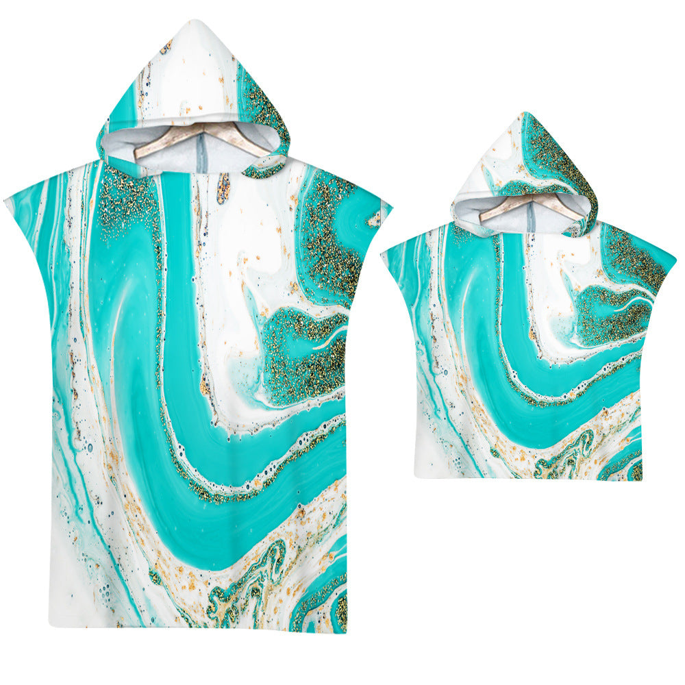 Adult Microfiber Fabric Marble Bath Towels  Bathrobe Cloaks Pajamas