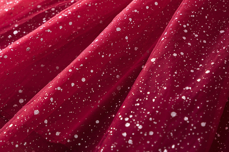 Kid Baby Girl Long Sleeve Sequin Princess Gauze Poncho Dress