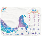 Baby Monthly Record Growth Milestone Blanket Flannel Floral Pajamas