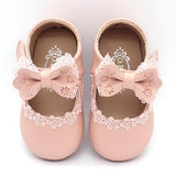 Baby Girl Bow Tie Toddlers with Soft Soles Shoes