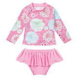 Baby Girls Divided Swimsuit Long-sleeved Briefs Soaking Swimwear