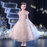 Kid Girl Birthday Princess Poncho Host Piano Performance Dress