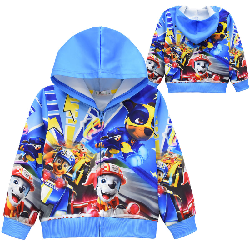 Kid Boy Dog Patrol Team Woof Zipper Cartoon Coats