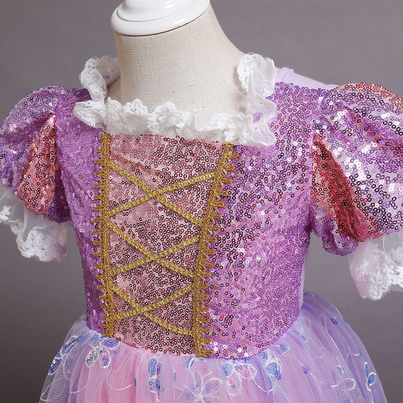 Kid Girl Princess Long Christmas Princess Dresses