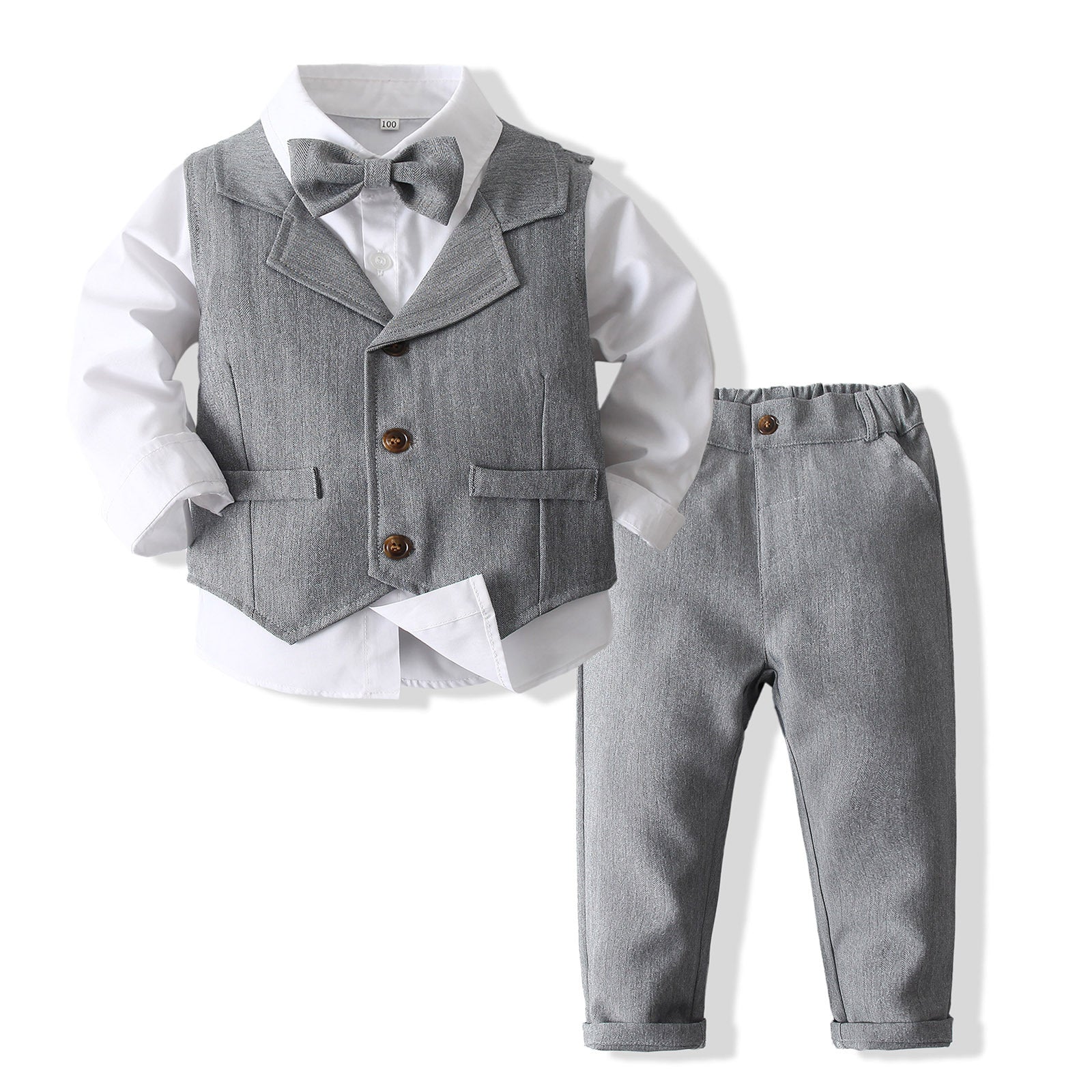 Kid Baby Boy Banquet Gentlemen Solid Handsome 2 Pcs Sets