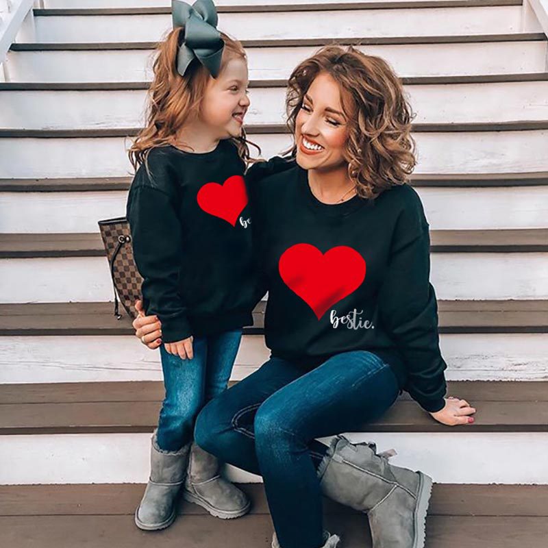 Family Matching Valentine's Day Love Letter Art Print Fashion T-shirt Hoodie