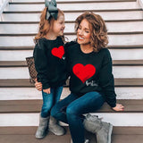 Family Matching Valentine's Day Love Letter Art Print Fashion T-shirt Hoodie