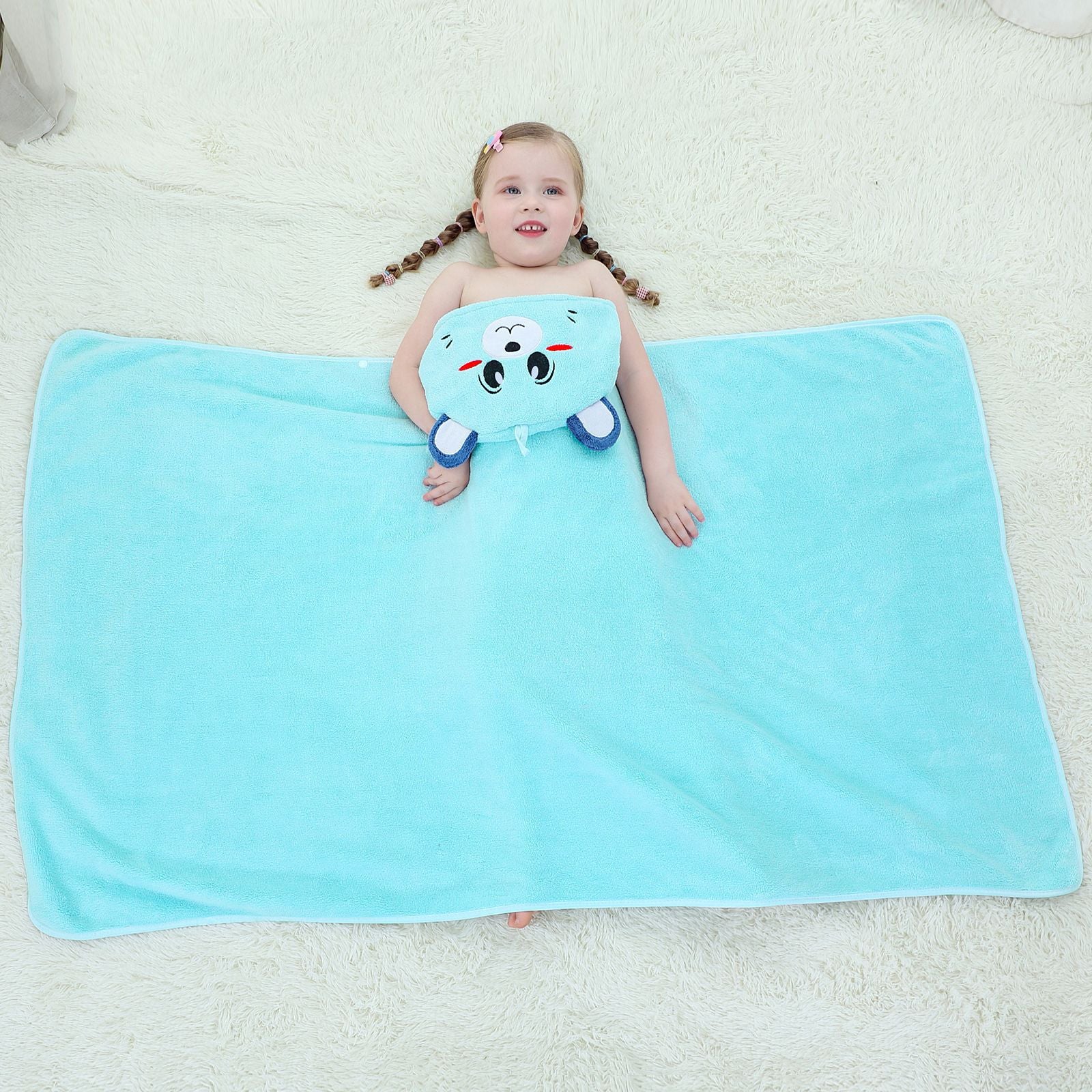 Kid Baby Summer New Cartoon Bath Towel Pajamas