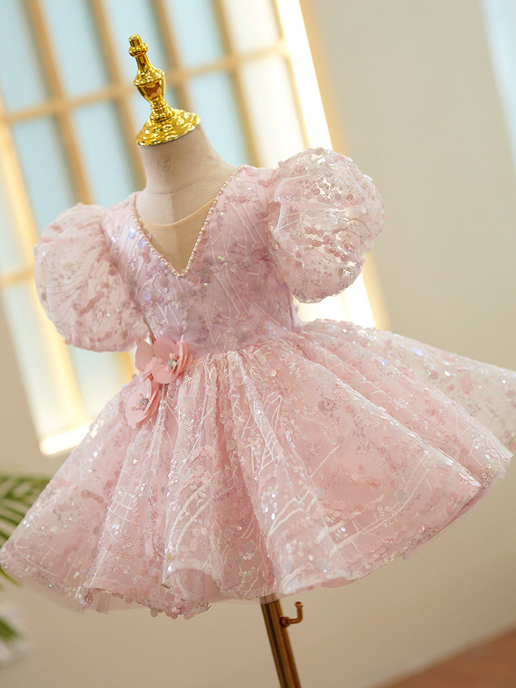 Kid Baby Girl Birthday Princess Wedding Piano Performance Dresses