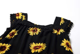 Family Matching Flower Printed V-neck Parent-child Dresses