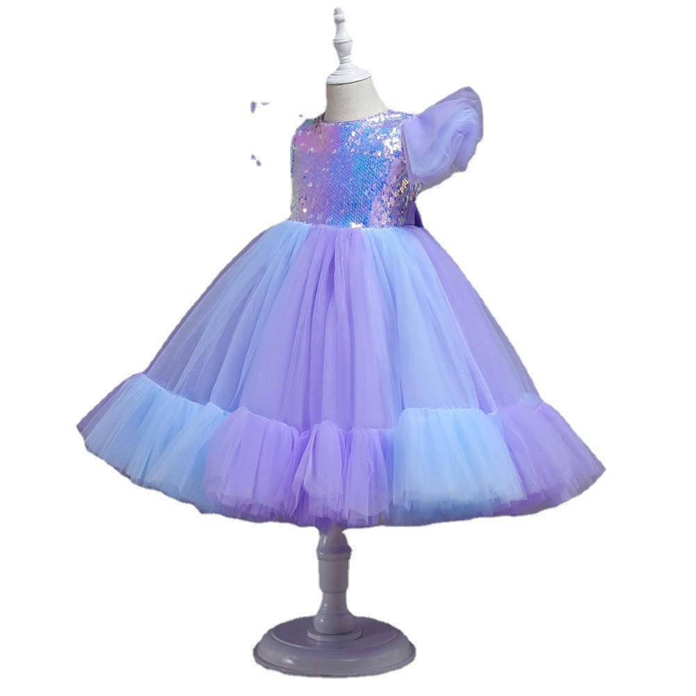 Kid Baby Girls Princess Sequins Rainbow Dress