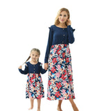 Family Matching Parent-child Long-sleeved Flower Dress