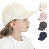 Spring Summer Kid Baby Baseball Cap Solid Color Cotton Casual Adjustable Sun Hat