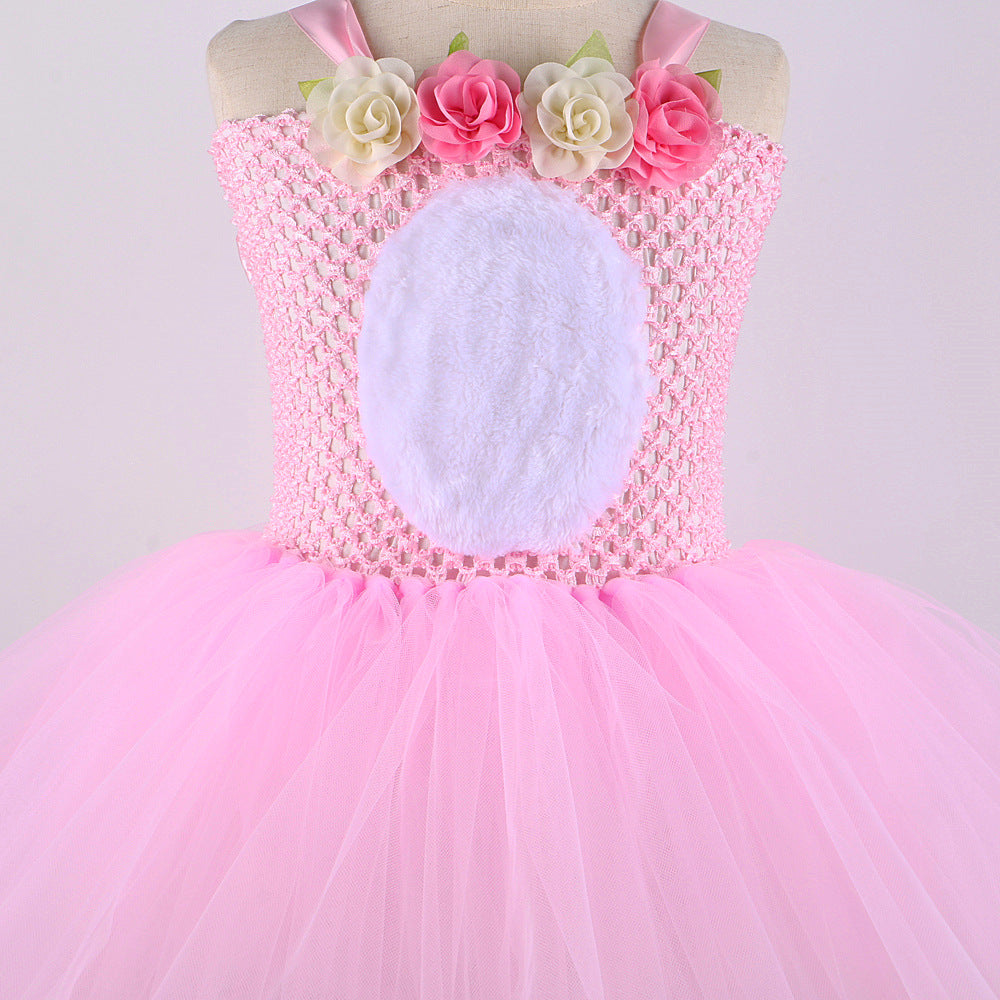 Easter Bunny Pink Kid Baby Girl Unicorn Tutu Mesh Dresses