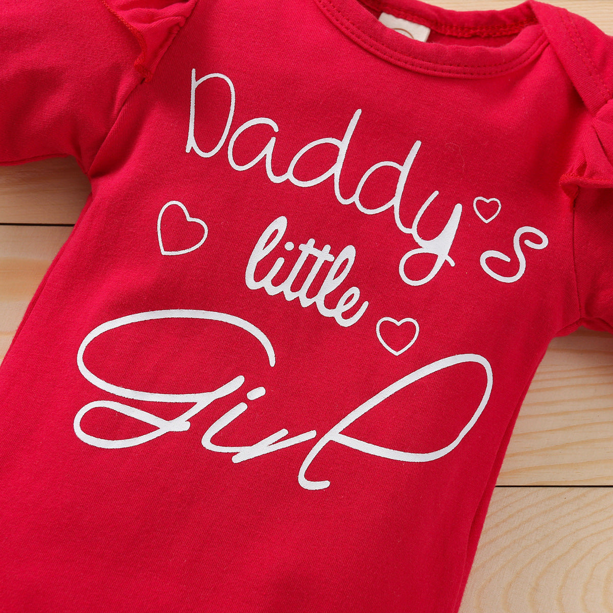 Baby Girl Valentine's Day Set Spring New Red Rose 3 Pcs Sets