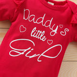Baby Girl Valentine's Day Set Spring New Red Rose 3 Pcs Sets