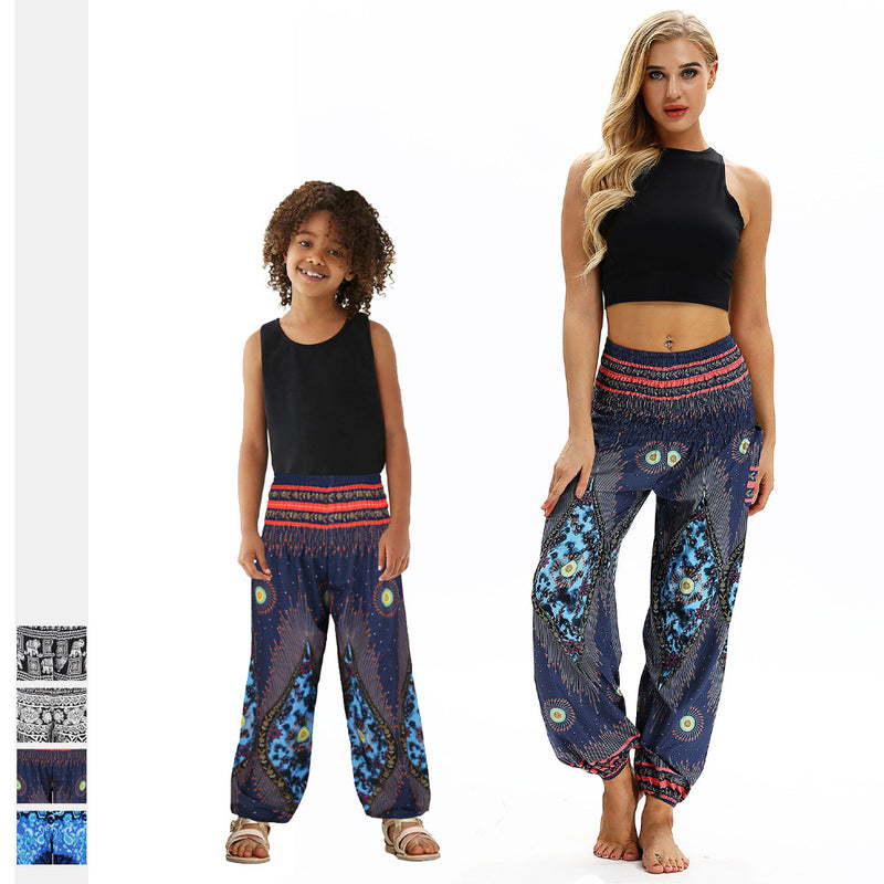 Family Matching Yoga Pants Trend Digital Printing Parent-child Dresses