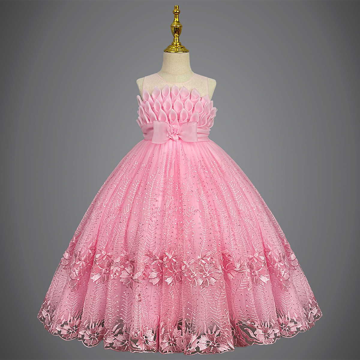 Kid Girl Princess Summer Flower Show Host Pompous Piano Performance Dresses