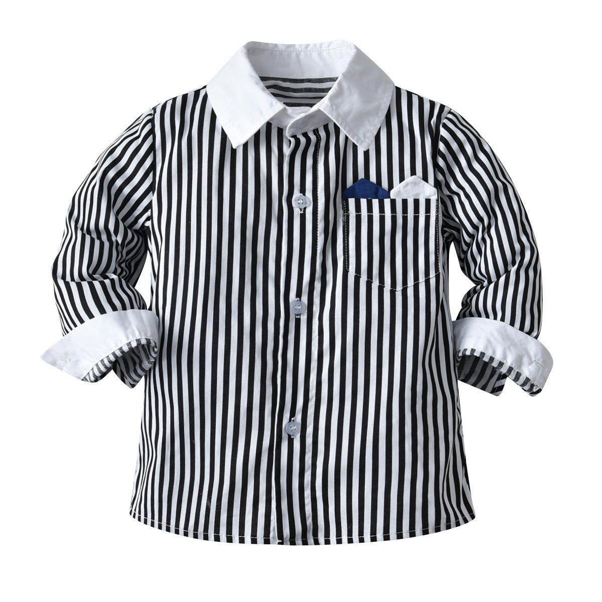 Kid Baby Boy Suit Long Sleeve Striped Suspenders Birthday Suits 2 Pcs Sets