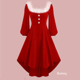 Family Matching Mother-daughter Velvet Square Collar Party Dress