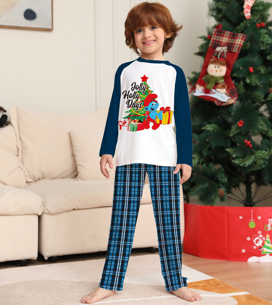 Family Matching Christmas Letter Parent-child Printed Housewear Pajamas
