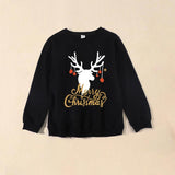 Family Matching Fashion Casual Christmas Elk Letter Printing Shirts