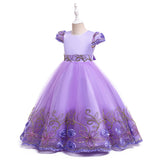 Kid Girl Princess Sleeveless Long Evening Catwalk Piano Performance Dresses