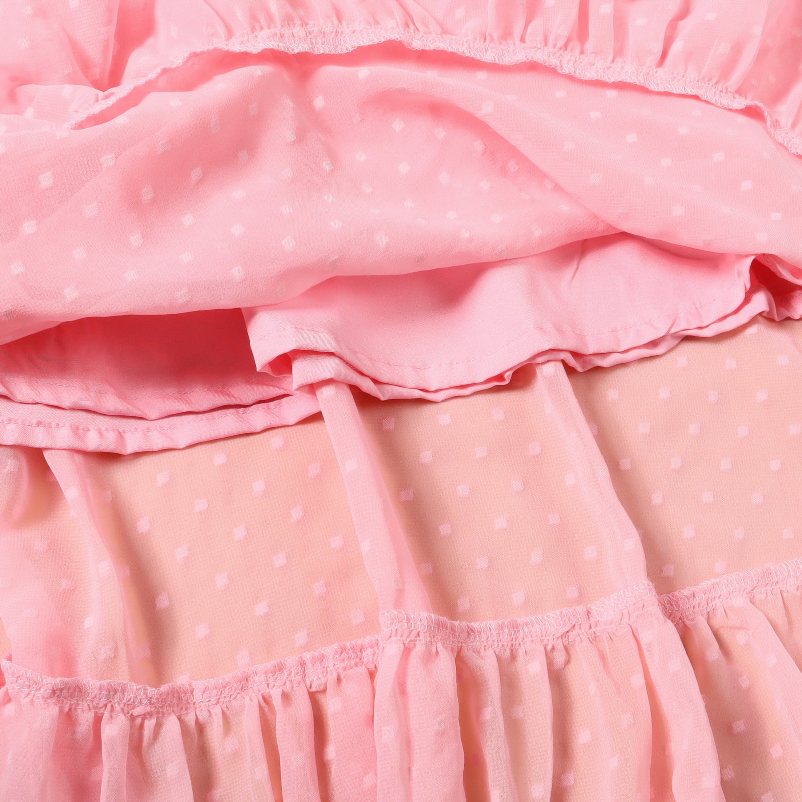 Family Matching Mother-daughter Pink Lovely Irregular Vacation Dresses
