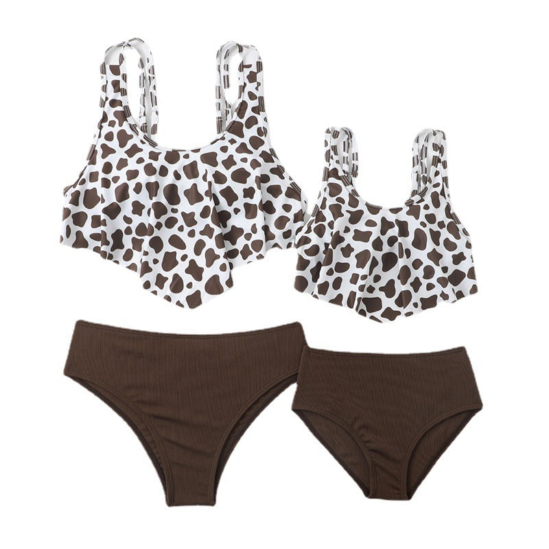 Family Matching Mother-daughter Split Bikini Leopard Print Sexy Swimsuit