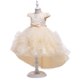 Kid Baby Girl Princess Trailing Wedding Shampong Gauze Host Dresses