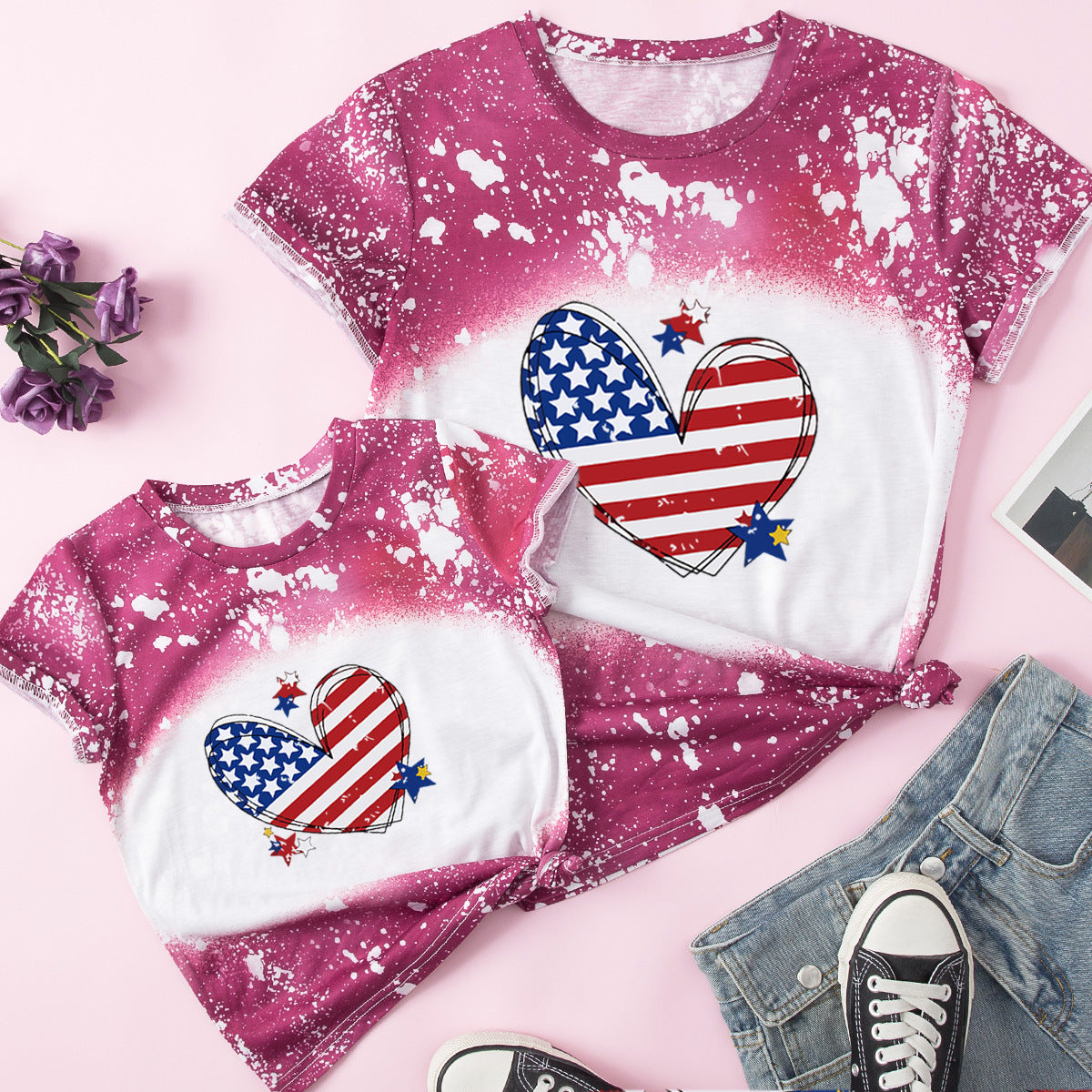 Family Matching Mother Daughter Short Sleeves T-shirt