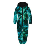 Family Matching Star Digital Print Fashion Zipper Long Sleeve Pajamas