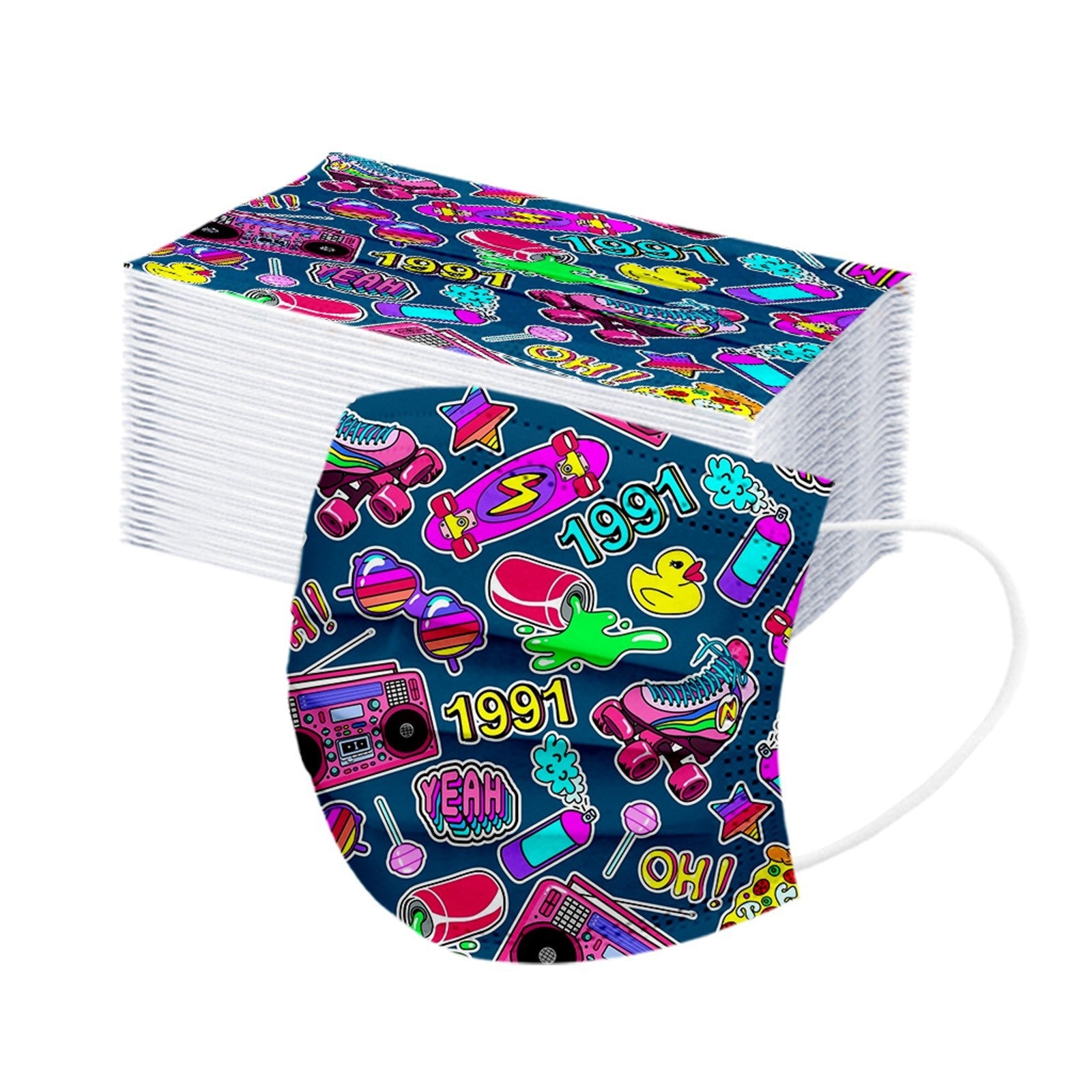 Kid Disposable Cartoon Series Spiny  Non-woven Fabric Three Layers Masks 10 Pcs