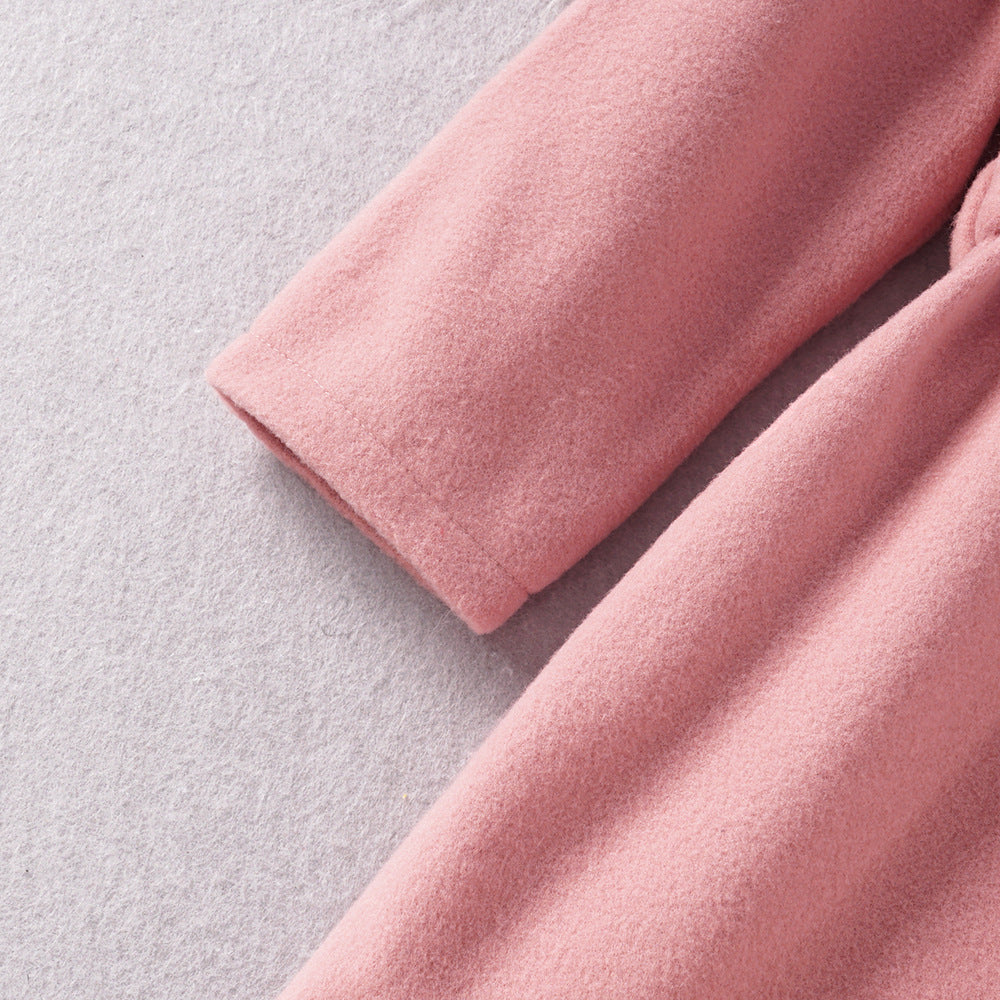 Kids Baby Girls Autumn Winter Thick Solid Fur Hooded Coats