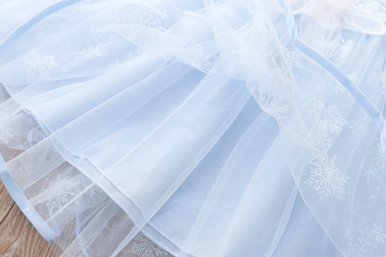 Kid Baby Girl Princess Aisha Frozen Snowflake Gauze Dresses