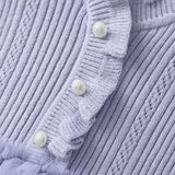 Kid Baby Girl Princess Knitted Cake Long Sleeve Mesh Puffy Dress