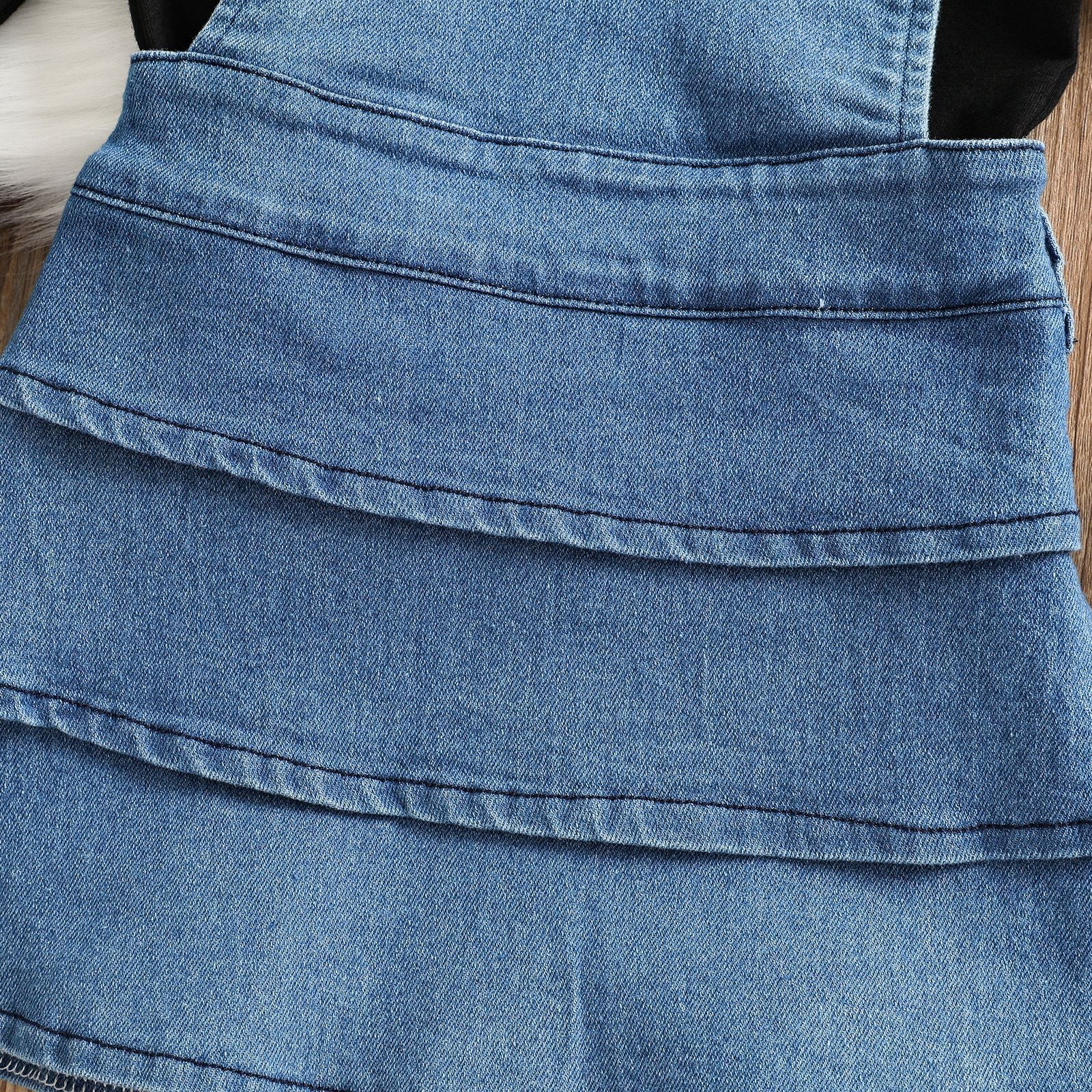 Kid Baby Girl Suit Jean Slip Dresses 2 Pcs Sets